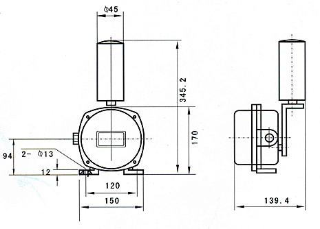 LHPK-1230兩級(jí)跑偏開(kāi)關(guān)外型尺寸